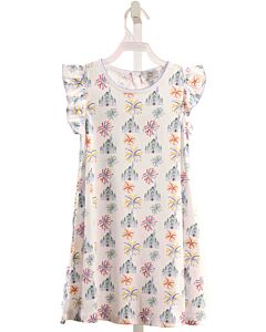 THE PROPER PEONY  WHITE  PRINT  KNIT DRESS WITH PICOT STITCHING
