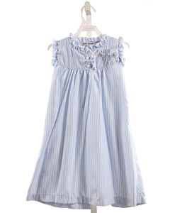 SWEET DREAMS  BLUE  STRIPED EMBROIDERED LOUNGEWEAR