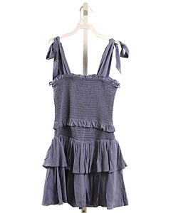 KATIEJNYC  BLUE   SMOCKED KNIT DRESS