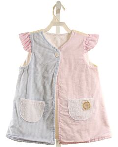 THE BEAUFORT BONNET COMPANY  PINK SEERSUCKER STRIPED  COVER UP