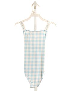 THE BEAUFORT BONNET COMPANY  BLUE  GINGHAM  1-PIECE SWIMSUIT WITH RIC RAC
