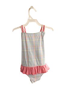 THE BEAUFORT BONNET COMPANY  BLUE  PLAID  1-PIECE SWIMSUIT WITH RIC RAC
