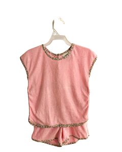 GRACE AND JAMES  PINK TERRY CLOTH FLORAL  2-PIECE OUTFIT