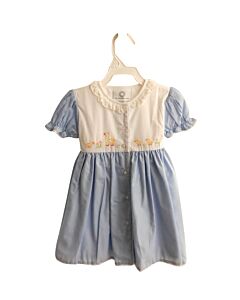 THE PROPER PEONY  LT BLUE   EMBROIDERED DRESS WITH LACE TRIM