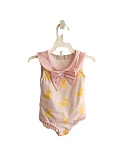 SAL & PIMENTA  PINK  PRINT  1-PIECE SWIMSUIT WITH BOW