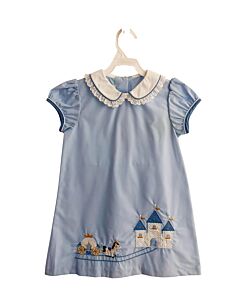 ZUCCINI  BLUE    DRESS WITH EYELET TRIM