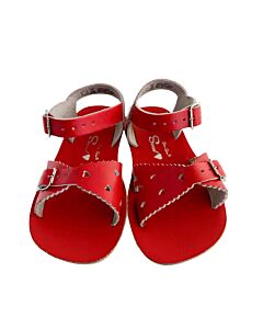 SUN SANS/ SALTWATER SANDALS RED SANDALS  *EUC SIZE TODDLER 10