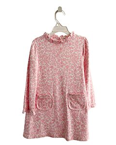 THE BEAUFORT BONNET COMPANY  PINK  FLORAL  KNIT DRESS WITH RUFFLE