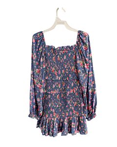 KATIEJNYC  BLUE  FLORAL SMOCKED DRESS
