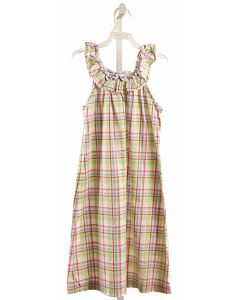 LITTLE ENGLISH  LT GREEN  PLAID  DRESS WITH RUFFLE