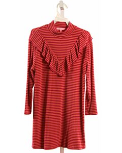 BISBY BY LITTLE ENGLISH  HOT PINK  STRIPED  KNIT DRESS WITH RUFFLE