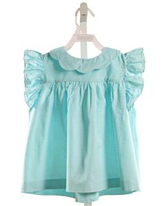 BELLA BLISS  AQUA  GINGHAM  SLEEVELESS SHIRT