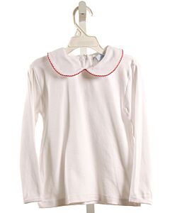BELLA BLISS  WHITE    KNIT LS SHIRT WITH PICOT STITCHING