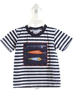 THREE SISTERS  NAVY  STRIPED APPLIQUED T-SHIRT