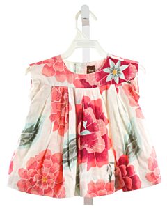 TEA  PINK  FLORAL  SLEEVELESS SHIRT