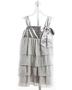 AMERICAN GIRL  GRAY TULLE  SEQUINED PARTY DRESS WITH BOW