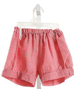 CLASSIC WHIMSY  RED SEERSUCKER GINGHAM  SHORTS