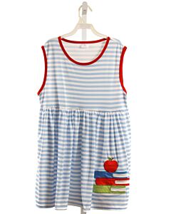NO TAG  LT BLUE  STRIPED APPLIQUED KNIT DRESS