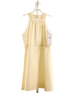 FLORENCE EISEMAN  PALE YELLOW PIQUE STRIPED  KNIT DRESS