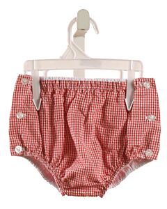 LITTLE ENGLISH  RED SEERSUCKER GINGHAM  DIAPER COVER