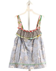 MATILDA JANE  LT BLUE  PRINT  SLEEVELESS SHIRT