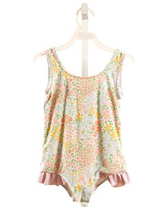 STITCHY FISH  MULTI-COLOR  FLORAL  1-PIECE SWIMSUIT WITH RUFFLE