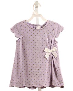 TAHARI  LAVENDER  POLKA DOT  KNIT SS SHIRT WITH BOW