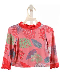 THE BEAUFORT BONNET COMPANY  HOT PINK    RASH GUARD WITH EYELET TRIM