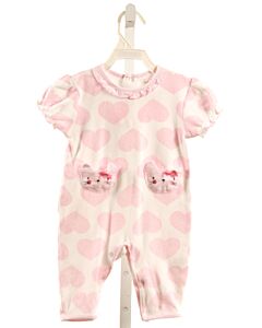 RENE ROFE  LT PINK   APPLIQUED KNIT ROMPER