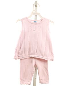WILLBETH  LT PINK  FLORAL EMBROIDERED 2-PIECE OUTFIT