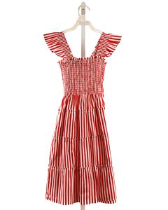HILL HOUSE RED STRIPED SMOCKED DRESS