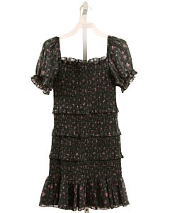 KATIEJNYC FOREST GREEN FLORAL SMOCKED DRESS