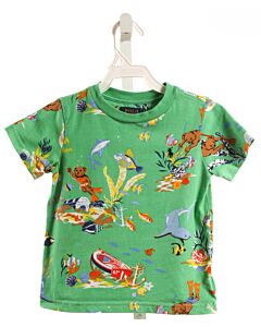 POLO BY RALPH LAUREN  GREEN KNIT  PRINTED DESIGN T-SHIRT