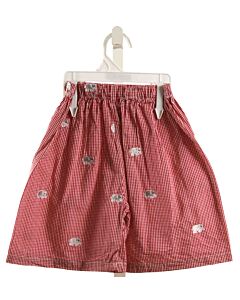 BAREFOOT   RED  GINGHAM EMBROIDERED SHORTS