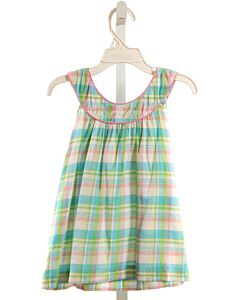 BELLA BLISS  AQUA  PLAID  SLEEVELESS SHIRT