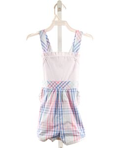 THE BEAUFORT BONNET COMPANY  LT BLUE  PLAID  ROMPER WITH EYELET TRIM