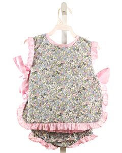 CECIL & LOU  PINK  FLORAL  2-PIECE OUTFIT WITH RUFFLE