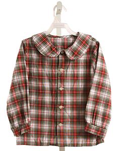 MARY & GRACE  RED  PLAID  DRESS SHIRT