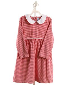 TROTTER ST.  RED  STRIPED  KNIT DRESS WITH PICOT STITCHING