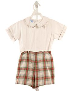 BELLA BLISS  GREEN  PLAID  SHORTALL