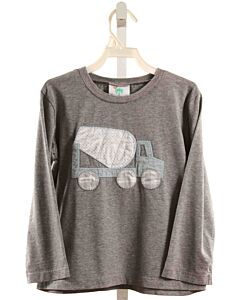 SHRIMP & GRITS  GRAY   APPLIQUED KNIT LS SHIRT