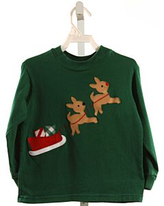 FUNTASIA TOO  GREEN   APPLIQUED KNIT LS SHIRT