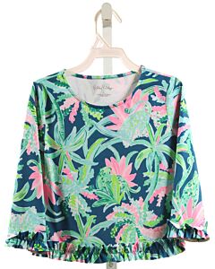 LILLY PULITZER  GREEN    RASH GUARD WITH RUFFLE