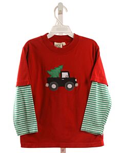 LUIGI  RED   APPLIQUED KNIT LS SHIRT