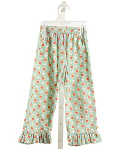 ORIENT EXPRESSED  AQUA CORDUROY   PANTS WITH RUFFLE