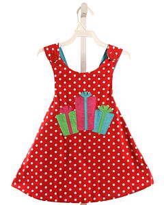 NO TAG  RED  POLKA DOT APPLIQUED DRESS