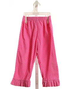 ORIENT EXPRESSED  PINK CORDUROY POLKA DOT  PANTS WITH RUFFLE