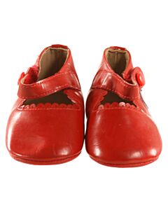 ELEPHANTITO RED MARY JANES *THIS ITEM IS GENTLY USED WITH MINOR SIGNS OF WEAR (MINOR CREASING AND STAINS) *GUC SIZE TODDLER 4