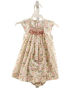 LA COQUETA  MULTI-COLOR  FLORAL SMOCKED DRESS