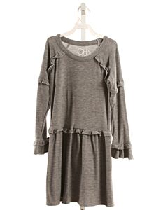 CHASER  GRAY    KNIT DRESS WITH RUFFLE